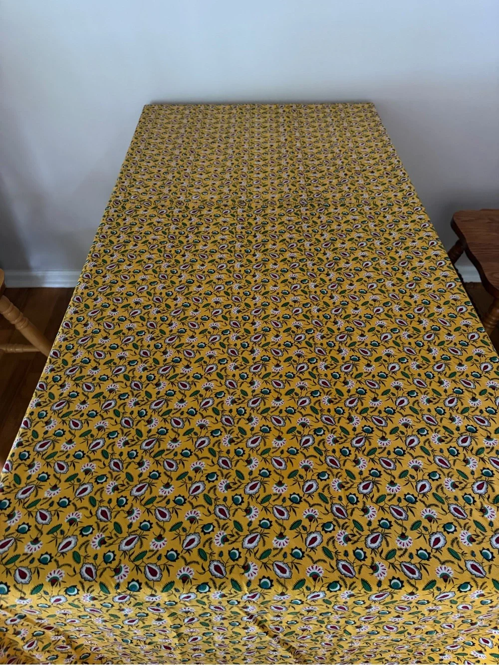 Vintage Williams Sonoma Floral Tablecloth 70x108 Yellow French Country Cottage